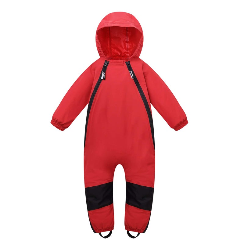 HAPIU Kids Toddler Rain Suit Muddy Buddy Waterproof Coverall,Molten Lava,2T,Original - Image 1